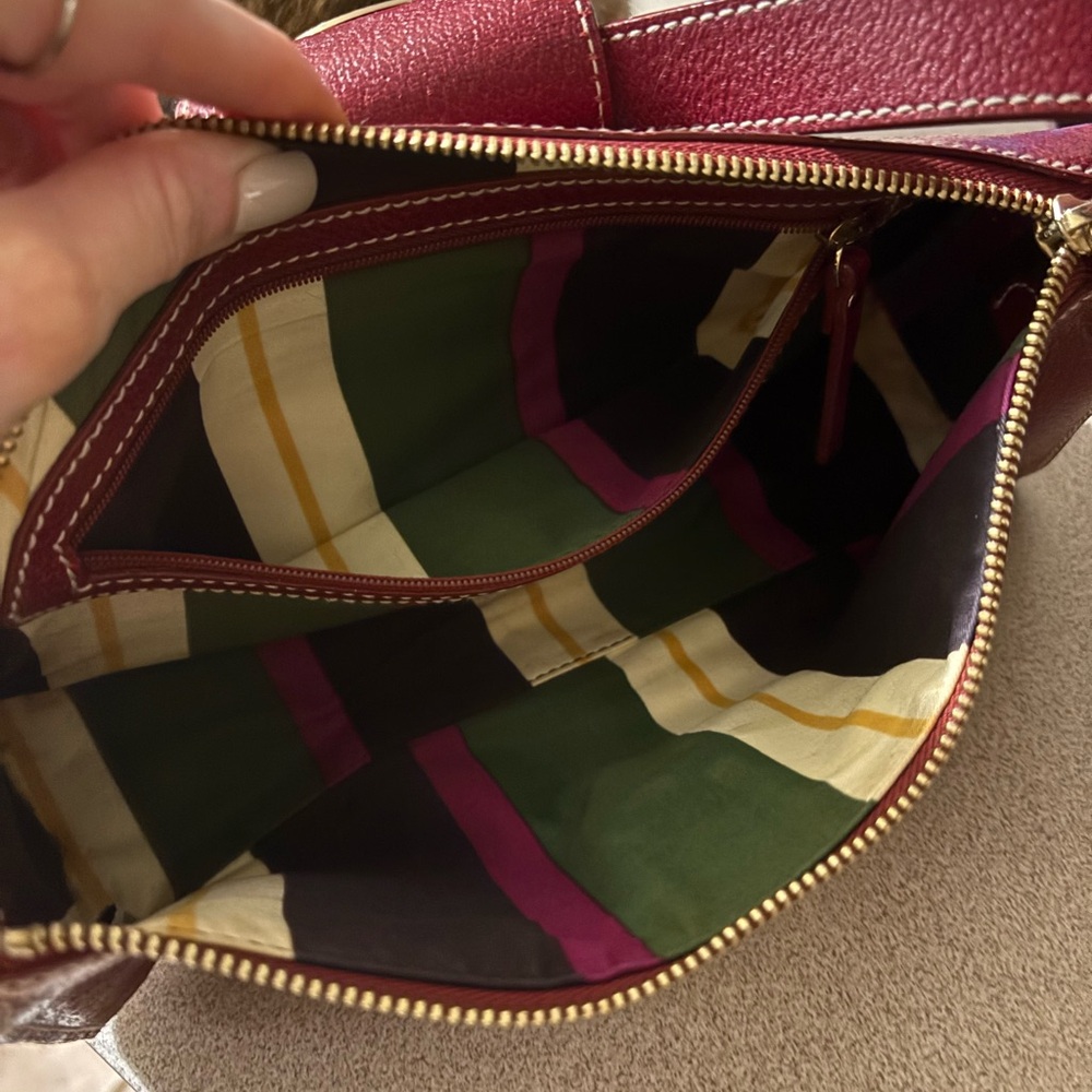 Kate Spade New York Red Leather Turn Lock Shoulder Bag - Picture 7 of 10
